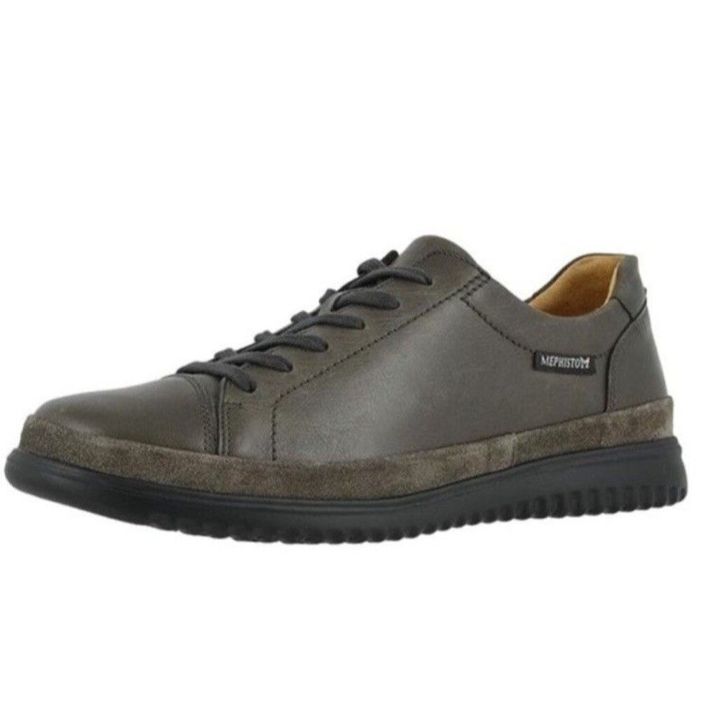 Mephisto Men's Gray Leather Casual Lace-Up Sneakers